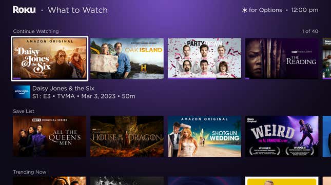 A photo of Roku OS 12