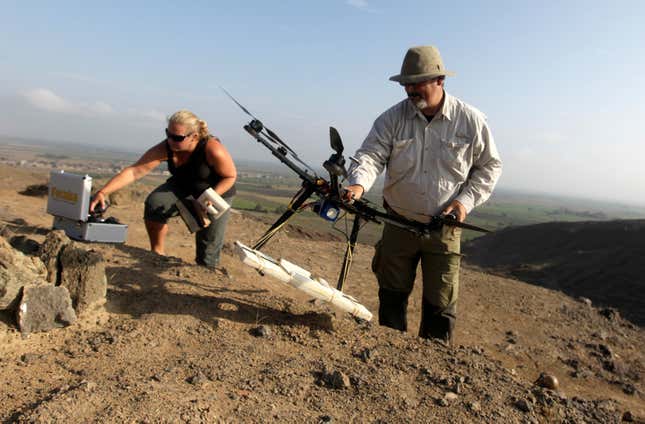 For as little as $1,000, researchers can build hand-held drones to survey every inch of an archaeological site. Reuters/Mariana Bazo.