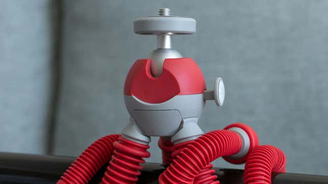 The adjustable ball and socket joint that supports the medium-sized PodZilla’s mounting screw is easy to operate with a simple button push to release it.