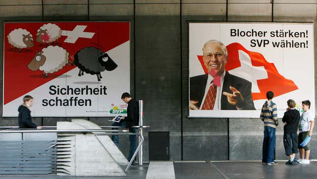 Political posters in 2007.