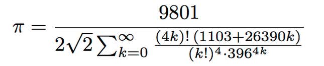 Ramanujan’s equation for π. (Author provided)