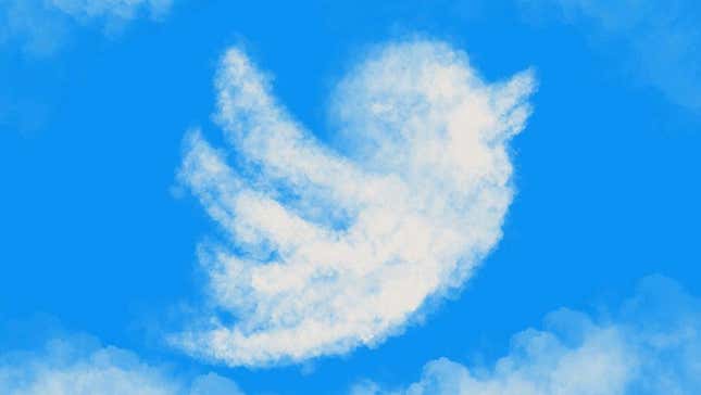 The Twitter logo formed out of a cloud
