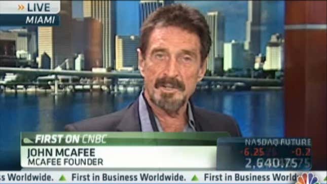 Image for article titled John McAfee says he has less than $5 million left, may be forced to return to Belize