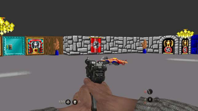 Playing Wolfenstein 3D inside Wolfenstein: The New Order.