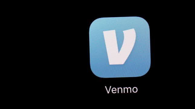 The Venmo logo as shown on a smartphone screen in March 2018.
