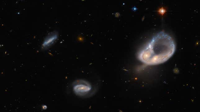 Image for article titled Hubble Telescope Observes Surreal Galactic Collision