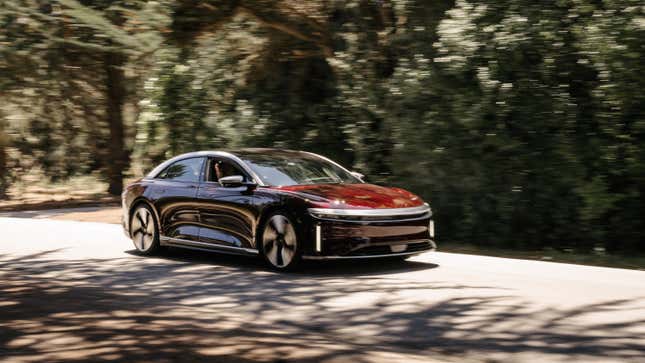 Red lucid air on a forest road.