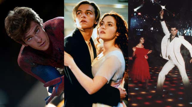 The Amazing Spider-Man (Sony Pictures); Titanic, Saturday Night Fever (Paramount Pictures)