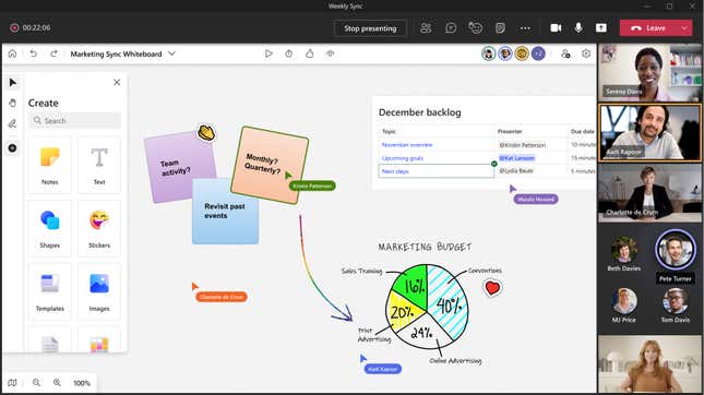 A preview of the new UI in the Whiteboard app.