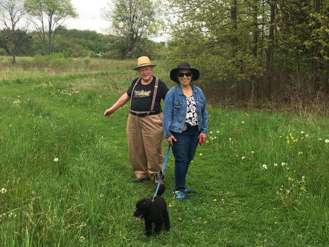 Sarah's parents on a hike