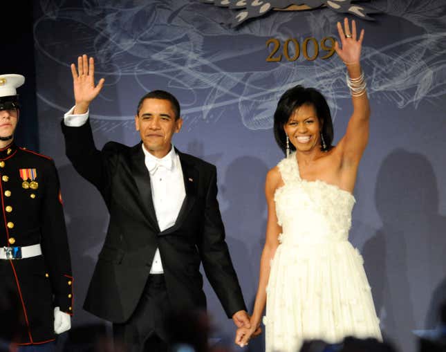 President Barack Obama and First Lady Michelle Obama at the Inaugural Ball, January 20, 2009