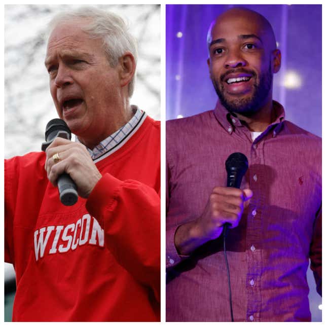 Side by side of Ron Johnson and Mandela Barnes