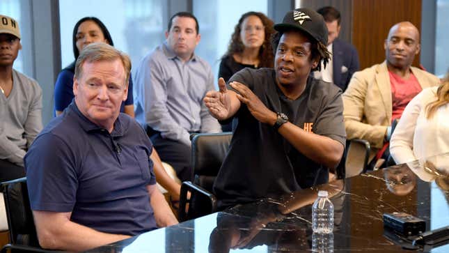 Jay-Z with NFL Commissioner Roger Goodell.