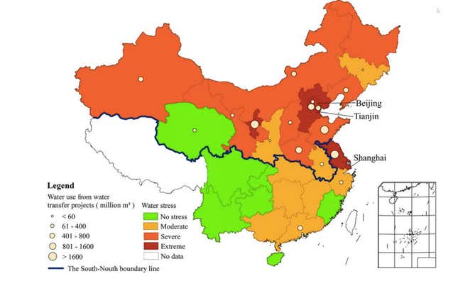 Image for article titled Poor Chinese provinces are being forced to send their water to wealthier regions