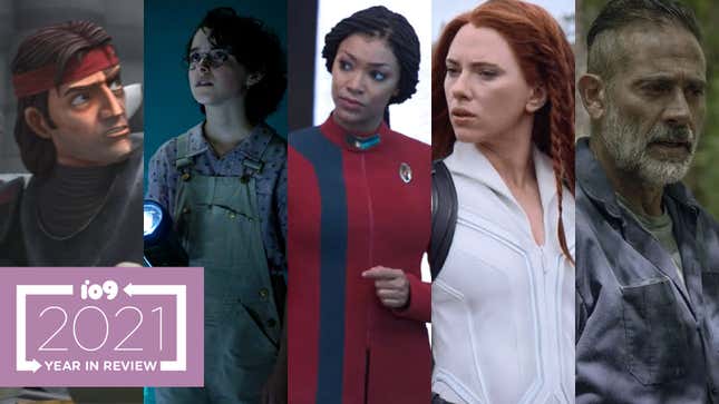 Star Wars: The Bad Batch's Hunter, Ghostbusters Afterlife's Phoebe, Star Trek: Discovery's Michael Burnham, Marvel's Black Widow, and The Walking Dead's Negan.