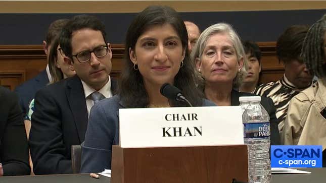 FTC chair Lina Khan appears in front of Congress for an oversight hearing. 