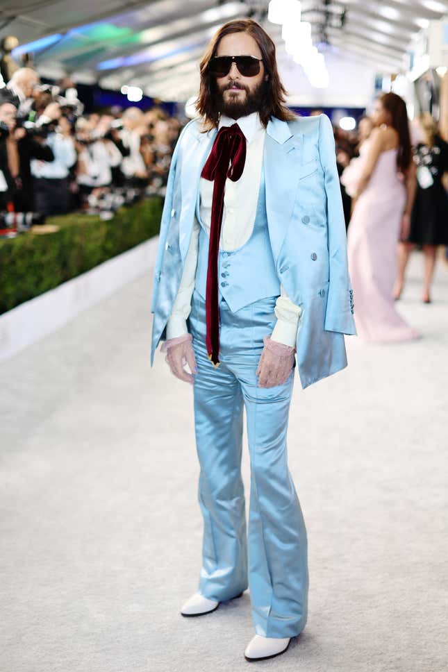 Jared Leto attends the 28th Screen Actors Guild Awards at Barker Hangar on February 27, 2022 in Santa Monica, California. 