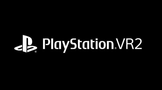 The Sony PSVR2 logo hovers over a black background.