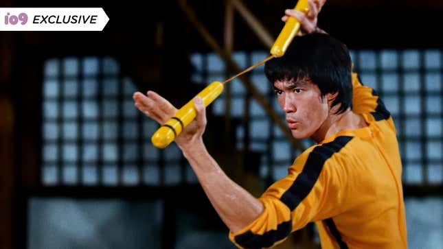 Bruce Lee in his iconic yellow outfit