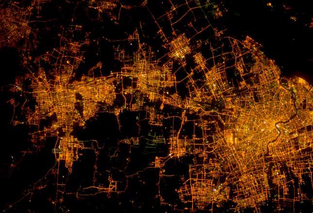 Image for article titled Can you recognize the world’s most famous cities from space?