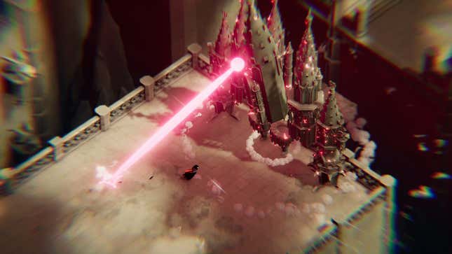 The crow fights the castle boss in Death's Door, one of the best games of 2021.