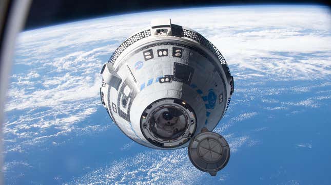 The uncrewed Boeing Starliner approaching the ISS on May 20, 2022.