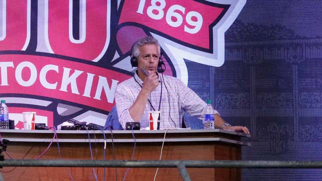 Mediocre broadcaster Thom Brennaman has suffered the purgatory of ... not calling Reds games.