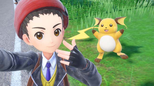 Shep and Raichu are shown taking a selfie.