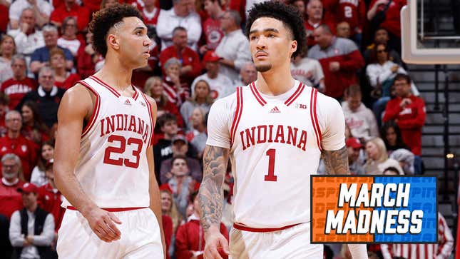 Trayce Jackson-Davis (l.) and Jalen Hood-Schifino will both hit the NCAA tournament before entering the upcoming NBA draft.