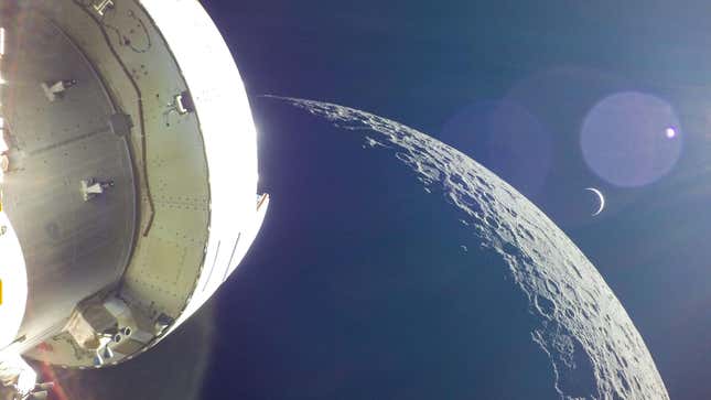 A spectacular view of the Moon during the recently concluded Artemis 1 mission. 
