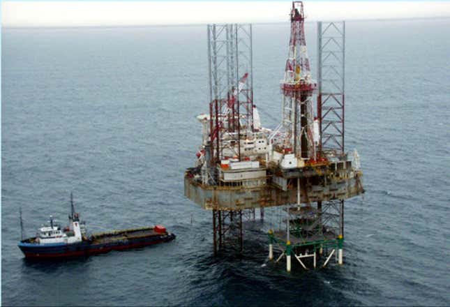 A Shell rig in the Niger Delta.