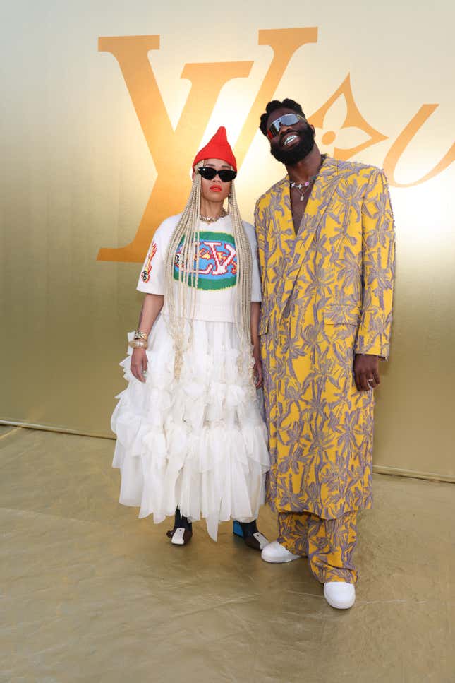 Image for article titled Black Hollywood Popped Out For Pharrell&#39;s Debut LV Fashion Show