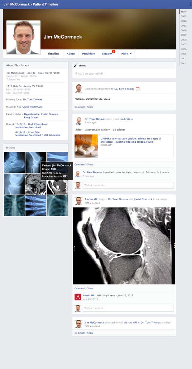 Image for article titled We’d all be better off with our health records on Facebook