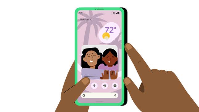 An illustration of the widget feature on a phone
