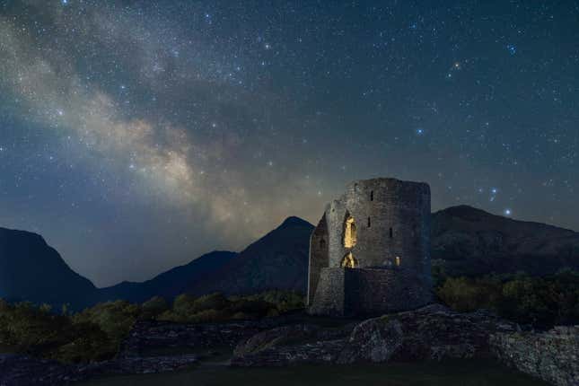 A photograph of Dolbadarn Castle in Wales.
