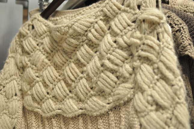 A handknit sweater by Sumac.
