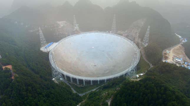 The apparent signals were captured by the FAST radio telescope in China.