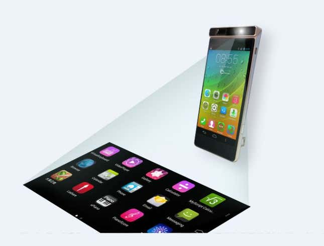 Image for article titled Cool Lenovo smartphone actually projects your touchscreen anywhere