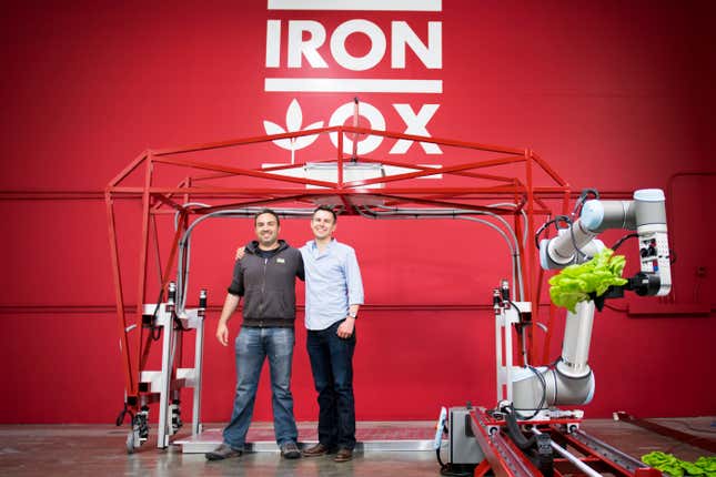 Iron Ox founders Jon Binney, left, and Brandon Alexander.