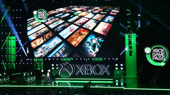 Microsoft presents Game Pass on stage at E3 2019. 