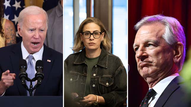 Image for article titled Kyrsten Sinema Says Biden Should Find &#39;Middle Ground&#39; With Tommy Tuberville on Abortion Stand-Off