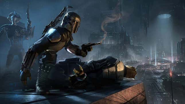 Concept art showing bounty hunter Boba Fett from the cancelled game Star Wars: 1313.