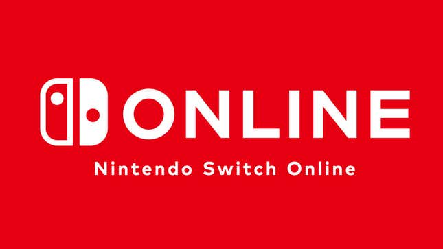 The Nintendo Switch Online logo in white text against a red background