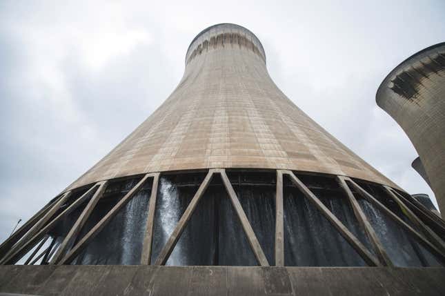 The cooling tower of the UK’s largest power plant, which is trialing BECCS.