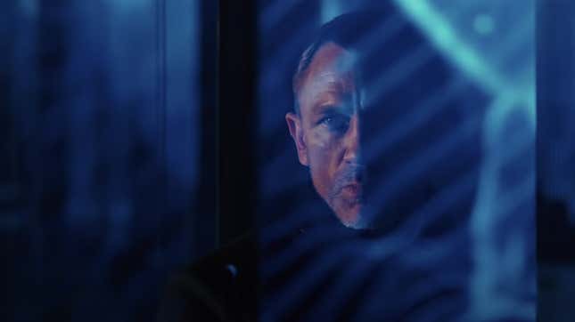 James Bond behind a window.