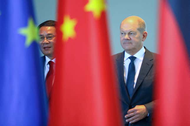 German Chancellor Scholz meets Chinese Premier Li Qiang in Berlin, June 2023