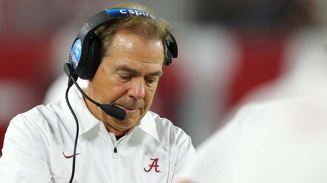 Bit of a letdown yesterday for Nick Saban as his Crimson Tide fell to Texas A&M in a massive upset.