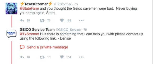 Image for article titled Geico accidentally courted racist Twitter trolls to sell insurance