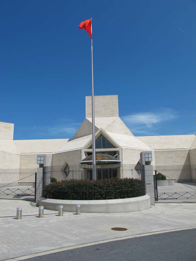 Pei designed the Chinese embassy in Washington, DC.
