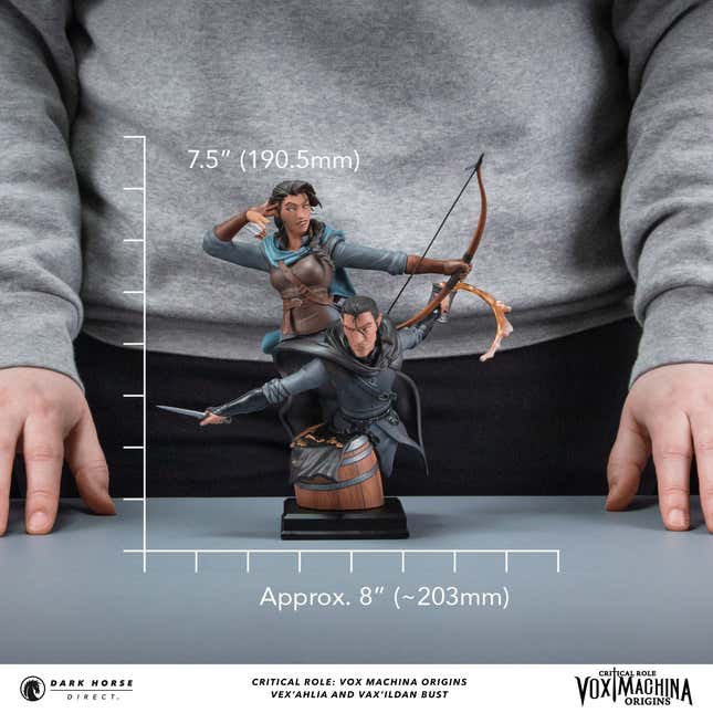 Image for article titled Critical Role&#39;s Vex and Vax Get a Dynamic Sculpture From Dark Horse Direct